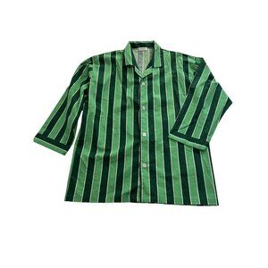 FRIENDLY Striped Pajama Shirt in Green